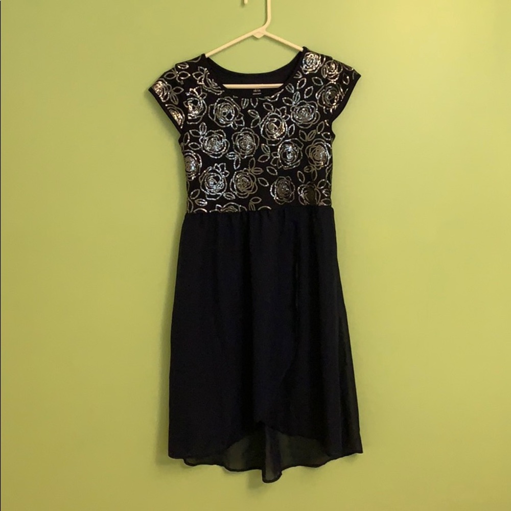 Navy Blue flower dress (girls)